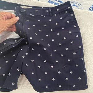 Talbots Dark Blue women Shorts with White Pattern